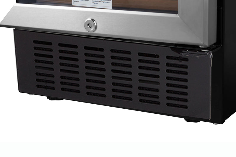 15 Inch Wine Cooler Refrigerators 28 Bottle Fast Cooling Low Noise Wine Fridge with Professional Compressor Stainless Steel, Digital Temperature Control Screen Built-in or Freestanding