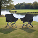 2 Pieces Outdoor Camping Chairs Folding / Portable, Comfortable Seating, Durable Steel Fram by HouseOfZazla