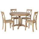 Modern Dining Table Set For 4, Round Table And 4 Kitchen Room Chairs, 5 Piece Kitchen Table Set For Dining Room, Dinette, Breakfast Nook by HouseOfZazla