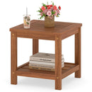 2-Tier Outdoor Side Table with Storage Shelf for Patio by LJGDeals