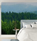 Green Forest Wallpaper Mural. Scenic Landscape Wall Mural.