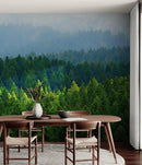 Green Forest Wallpaper Mural. Scenic Landscape Wall Mural.
