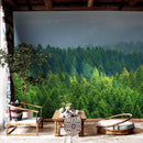 Green Forest Wallpaper Mural. Scenic Landscape Wall Mural.