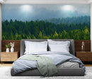Green Forest Wallpaper Mural. Scenic Landscape Wall Mural.