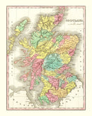 Vintage Map of Scotland 1831
