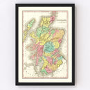 Vintage Map of Scotland 1831