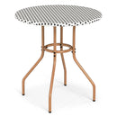 27.5 inch Outdoor Bistro Table with Heavy Duty Metal Frame and Adjustable Foot Pads-white by LJGDeals