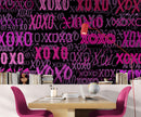 Pink XOXO Wallpaper Mural – Stylish Chic Glamour Girl’s Room Decor.