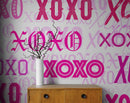 Pink XOXO Wallpaper Mural – Stylish Chic Glamour Girl’s Room Decor.