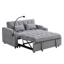 Modern Loveseat Futon Sofa With Pullout Bed, Adjustable Reclining Backrest, Toss Pillows by Unique Piece Furniture