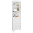 68 Inch Tall Bathroom Floor Storage Cabinet with Fluted Doors by LJGDeals
