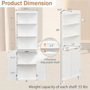 68 Inch Tall Bathroom Floor Storage Cabinet with Fluted Doors by DirectDeals