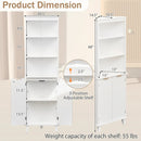 68 Inch Tall Bathroom Floor Storage Cabinet with Fluted Doors by LJGDeals