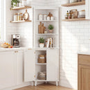 68 Inch Tall Bathroom Floor Storage Cabinet with Fluted Doors by LJGDeals