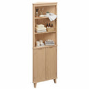 68 Inch Tall Corner Cabinet with Fluted Doors for Bathroom by LJGDeals