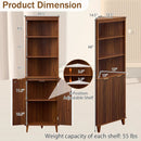 68 Inch Tall Corner Cabinet with Fluted Doors for Bathroom by LJGDeals