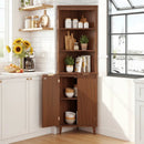 68 Inch Tall Corner Cabinet with Fluted Doors for Bathroom by LJGDeals