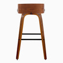 Maya - Mid Century Modern Fixed Height Barstool With Swivel And Square Footrest (Set of 2) by HouseOfZazla