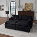 Modern Comfy Deep Seat Modular Sectional Sofa Cloud Couch With Ottoman by Unique Piece Furniture