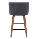 Toriano - Mid Century Modern Fixed Height Counter Stool & Square Footrest (Set of 2) by Unique Piece Furniture