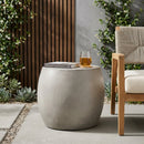 Outdoor Oval Lightweight Concrete Side Table