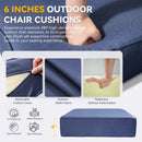 6" Thicker Outdoor Chair Cushion Set