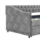 Upholstered Tufted Daybed With 2 Drawers, Waved Arms by HouseOfZazla