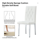 4-piece dining chair set, modern style kitchen soft cushion high backrest, with embedded buttons, metal leg office chair, suitable for restaurants, offices, and restaurants.