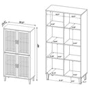 Sakai - 4 Door Tall Accent Cabinet With Slatted Doors - Brown by HouseOfZazla