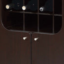 Wine Cabinet With Two Doors Removeable Wine Bottle Rack Metal Wine Glass Racks Four Shelves - Red Cocoa by HouseOfZazla