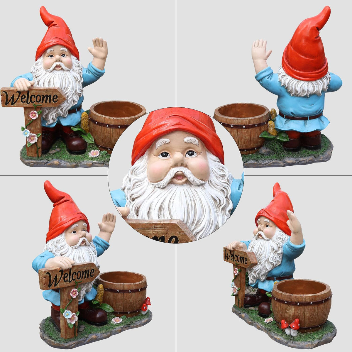 Outdoor Garden Gnome Flower Pot Planter, photo 8 of 10
