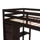 Loft Bed With Storage Drawers, Desk And Stairs With Shelves