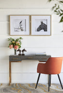 Wall Art Horse Animal Printing, Wall Decor Accent (Set of 2) - Golden / White by Unique Piece Furniture