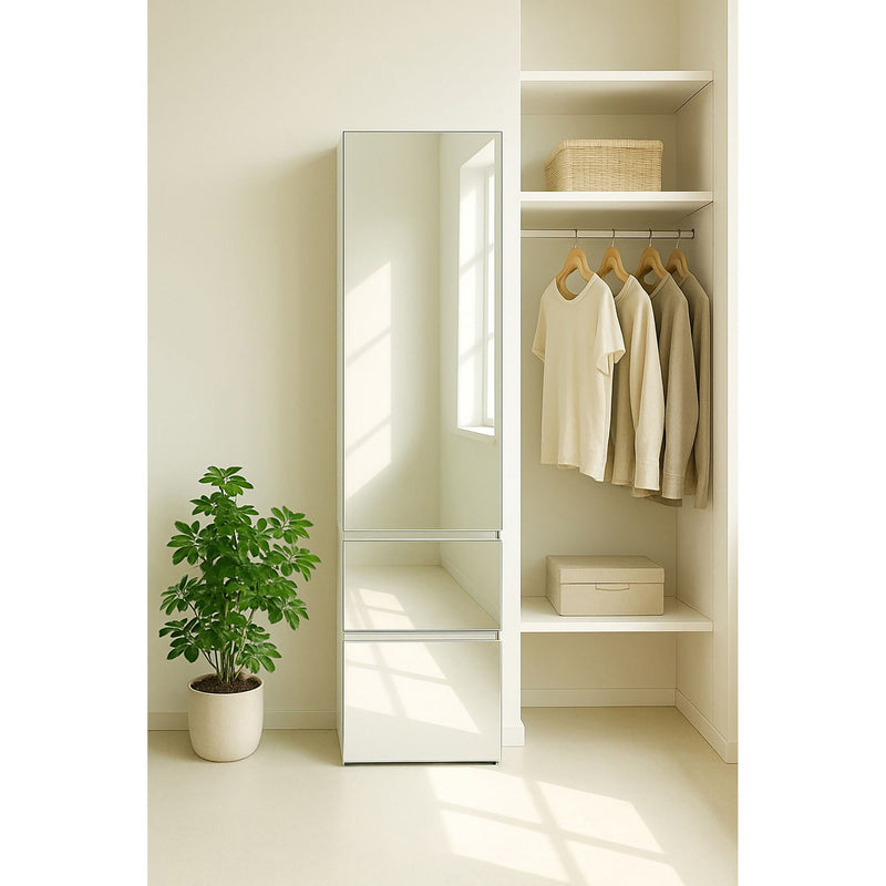 Elise - Slim Modular Closet Cabinet With Mirror - White, photo 8 of 17