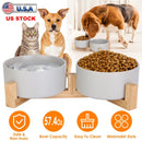 Ceramic Pet Bowls on Wooden Raised Stand by LJGDeals