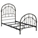 Twin Bed With Curved Headboard And Footboard - Bronze by HouseOfZazla