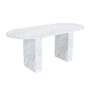 Oval Dining Table With Wood Strip Base by HouseOfZazla