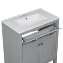 Bathroom Vanity With Ceramic Sink, Modern Single Bathroom Cabinet With 2 Doors And A Shelf, Soft Close Doors by HouseOfZazla