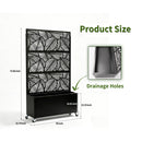 70.87" H × 46.06" W Leaf Pattern Privacy Screen with Planter Box by HouseOfZazla