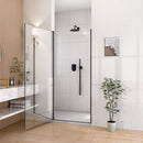 32" W x 72" H Semi-Frameless Circular Pivot Shower Door in Matte by HouseOfZazla