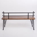 Outdoor Bench With Powder Coated Iron Frame - Teak by HouseOfZazla
