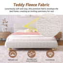Queen Size Low Profile Upholstered Bed - White by HouseOfZazla