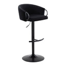 Claire - Contemporary Adjustable Barstool With Swivel With Rounded T Footrest (Set of 2) by HouseOfZazla
