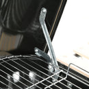 17" Portable Charcoal Grill with Wheels, 2 Side Tables and Bottom Shelf, BBQ with Adjustable Vents on Lid for Picnic, Camping, Backyard, Cooking, Red