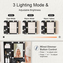 Vanity Table With Mirror, Adjustable LED Lights, Power Outlet, Hairdryer Holder & Stool by Unique Piece Furniture