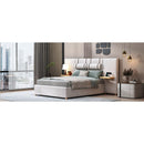 Full Size Upholstered Platform Bed, Two Outlets and USB Charging Ports on Both Sides, Two Bedside Pillows, Storage Shelves,Velvet,Beige