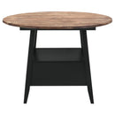 Arunda Yukon - Round Counter Height Dining Table With Pedestal Base And Built In Drawer - Oak