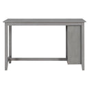 5-Piece Multi-Functional Rubber Wood Counter Height Dining Set with Padded Chairs and Integrated 9 Bar Wine Compartment, Wineglass Holders for Dining Room (Gray)