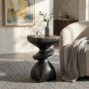Black Abstract Tiered MGO Side Table