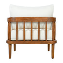 Acacia Wood Outdoor Patio Chair with Vertical Slatted Arms